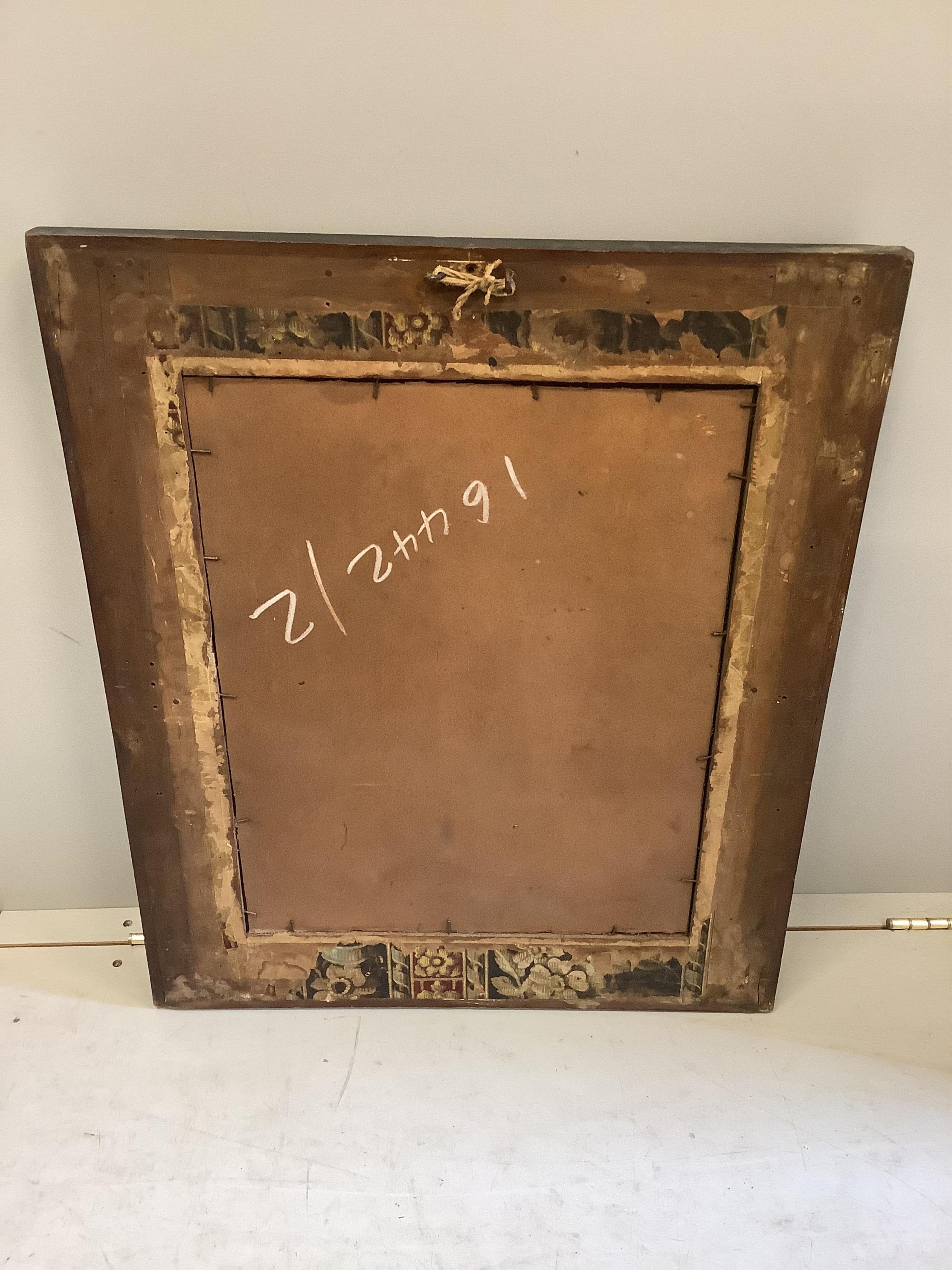 A Dutch ebonised ripple moulded frame, now a wall mirror, width 61cm, height 74cm. Condition - good